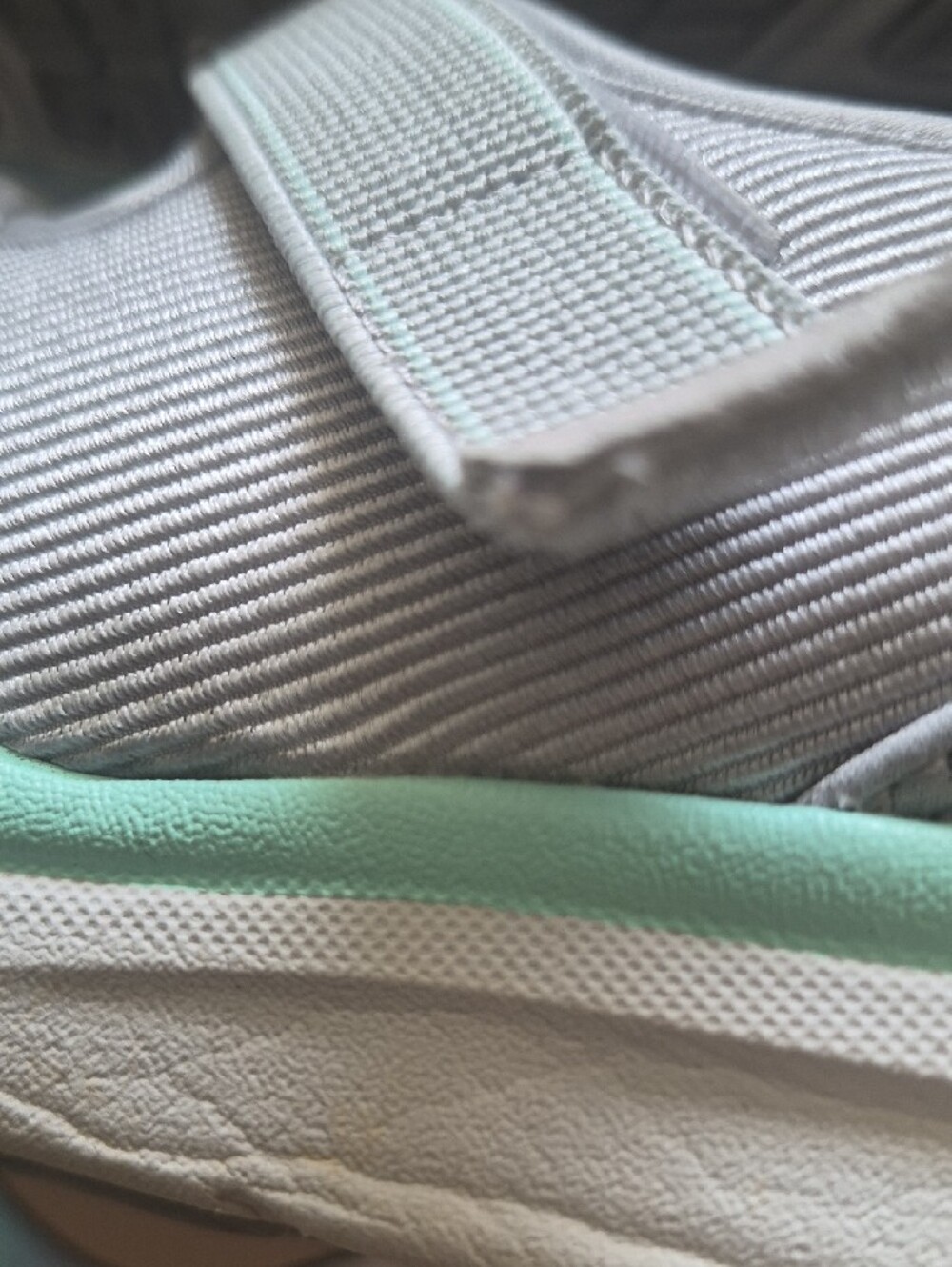 Skechers Women Gray Sneakers with Mint Trim and Dual Straps Sz 9 Pre-owned - Picture 7 of 10